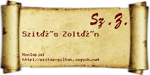 Szitás Zoltán névjegykártya