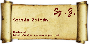 Szitás Zoltán névjegykártya